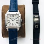 Swiss Replica Cartier Santos Dumont Blue Leather Watch Cartier Watches